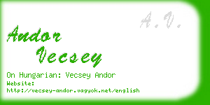 andor vecsey business card